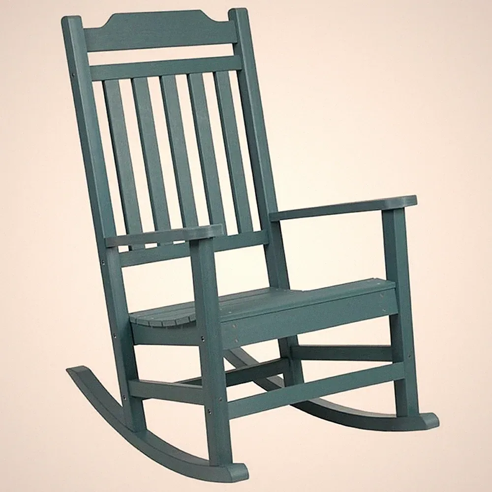 Flash Furniture Winston All-Weather Poly Resin Rocking Chair in Teal