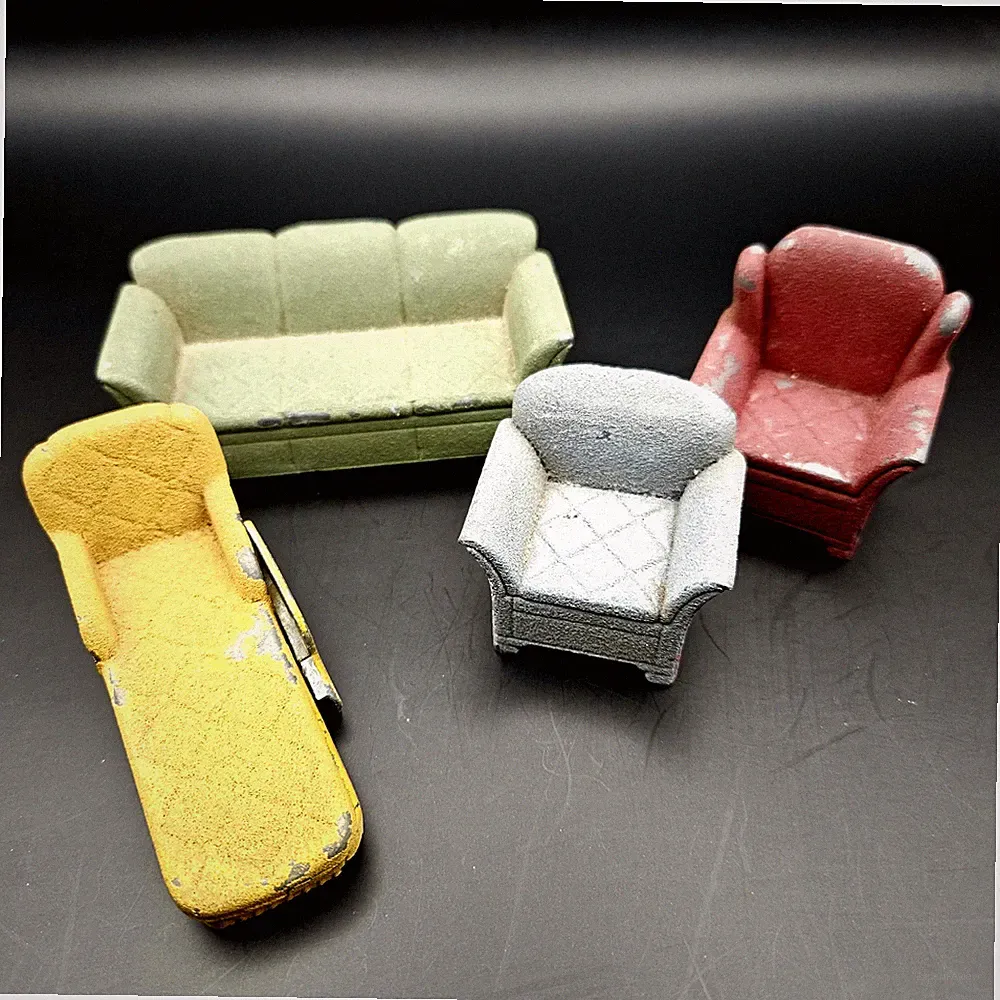SOFA CHAISE ARM CHAIRS Tootsie Toy 1:12 Scale Dollhouse Furniture Cast Iron dh8