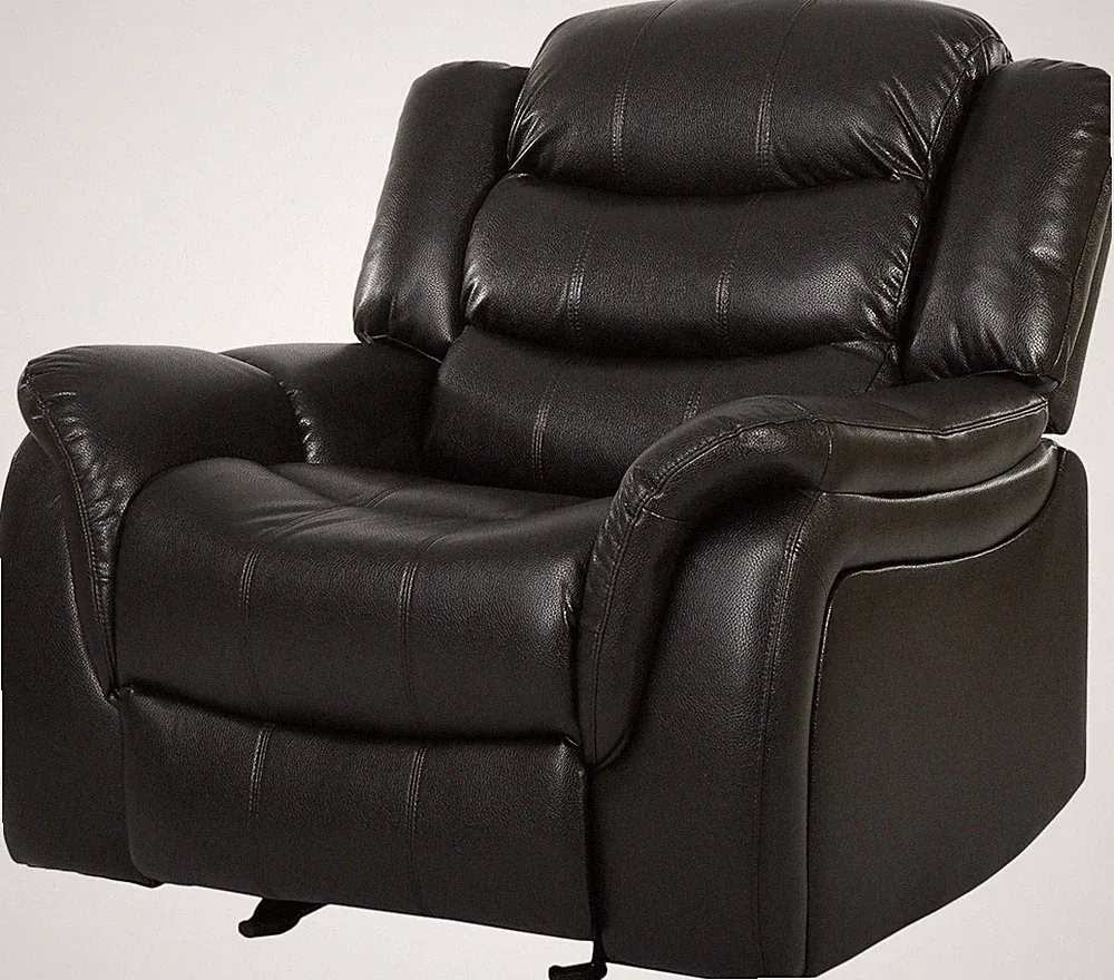Stylish Black Leather Recliner and Glider Chair by Christopher Knight Home